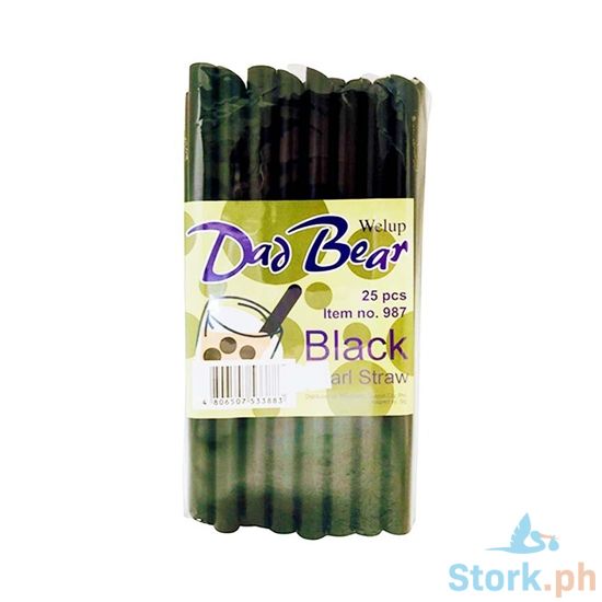 Picture of Welup Dad Bear Black Pearl Straw 25pcs.