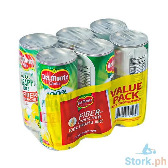 Picture of Del Monte 100% Pineapple Juice Fiber-Enriched (6 Packs x 240mL)
