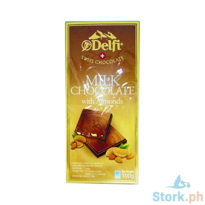 Picture of Delfi Swiss Chocolate Milk Chocolate with Almonds 100g