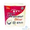 Picture of Femme Décor Bathroom Tissue 3-Ply 450 Sheets 4 Rolls