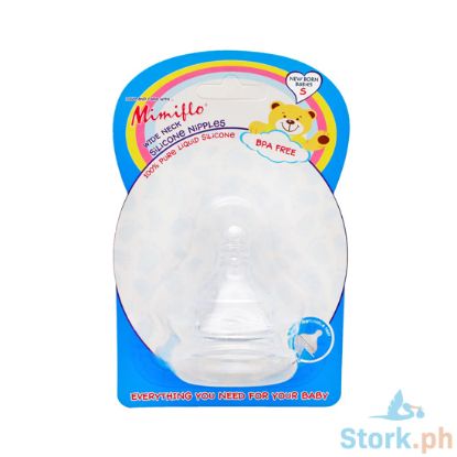 Picture of Mimiflo Wide Neck Silicone Nipples Newborn Babies S