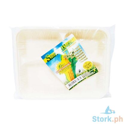 Picture of StarchWare Biodegradable 3 Part Tray 10 Pieces